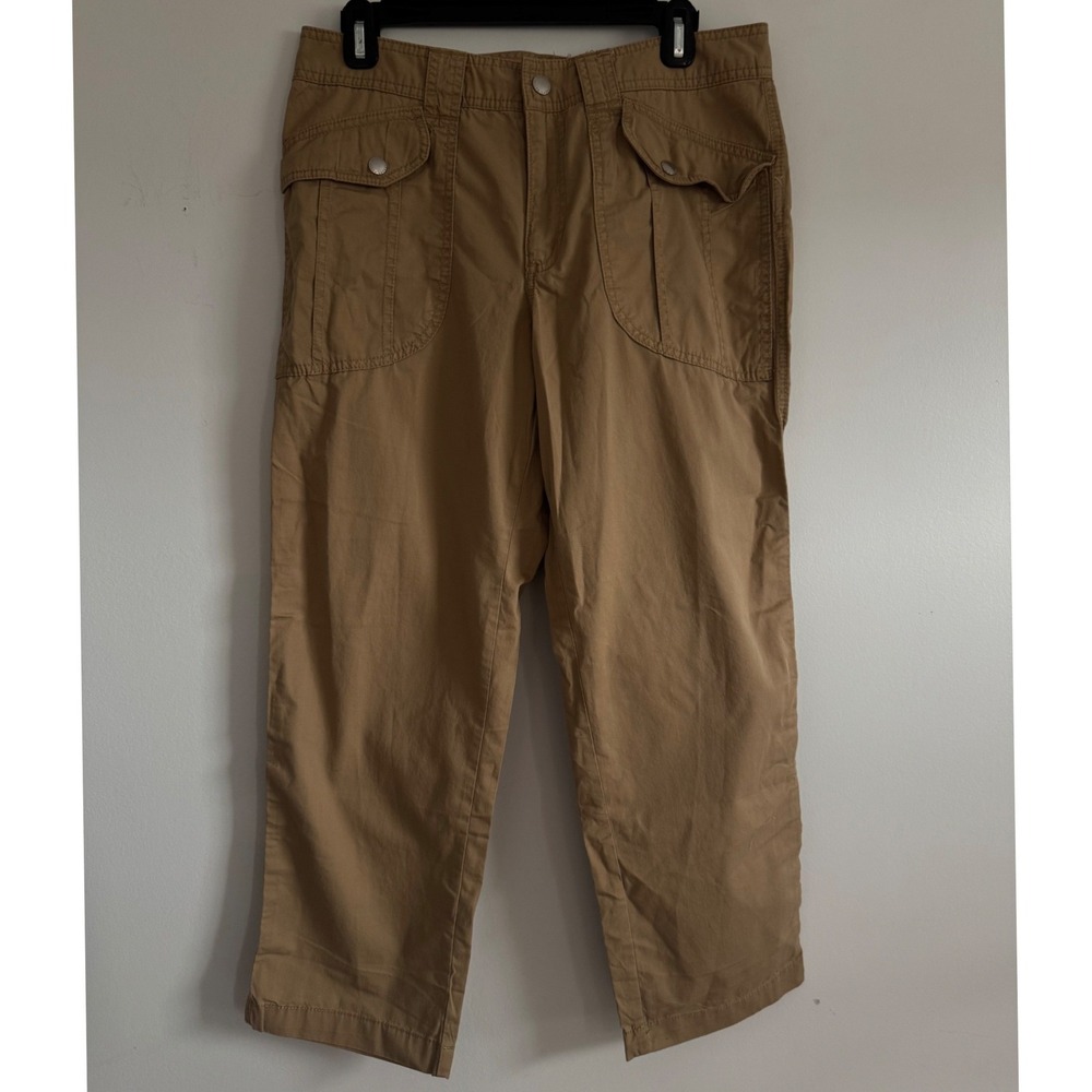 Lauren Ralph Lauren Women's 8 Khaki Utility Capri Pants Cropped Snap Pocket